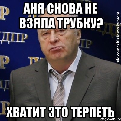 аня снова не взяла трубку? хватит это терпеть, Мем Хватит это терпеть (Жириновский)