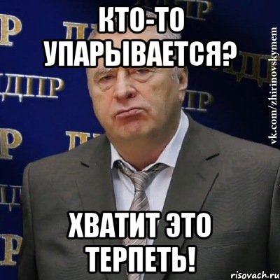 кто-то упарывается? хватит это терпеть!, Мем Хватит это терпеть (Жириновский)