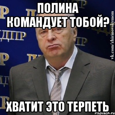 полина командует тобой? хватит это терпеть, Мем Хватит это терпеть (Жириновский)