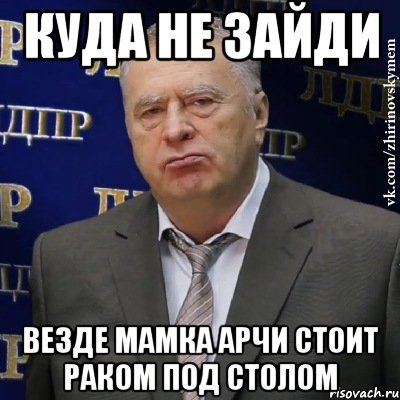 куда не зайди везде мамка арчи стоит раком под столом, Мем Хватит это терпеть (Жириновский)