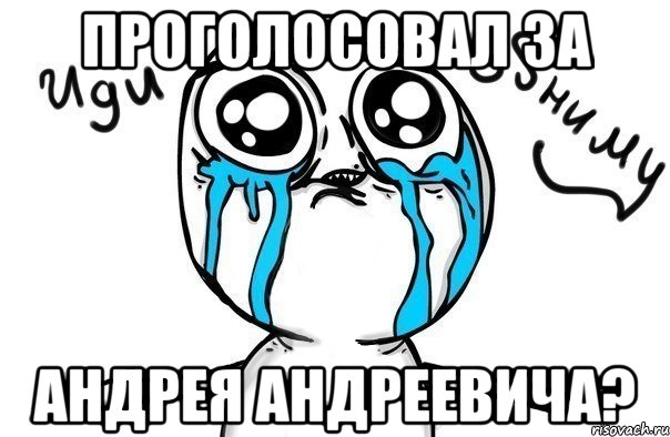 проголосовал за андрея андреевича?, Мем Иди обниму