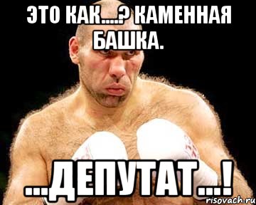 это как....? каменная башка. ...депутат...!