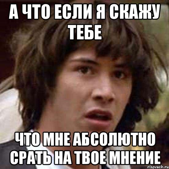 а что если я скажу тебе что мне абсолютно срать на твое мнение, Мем А что если (Киану Ривз)