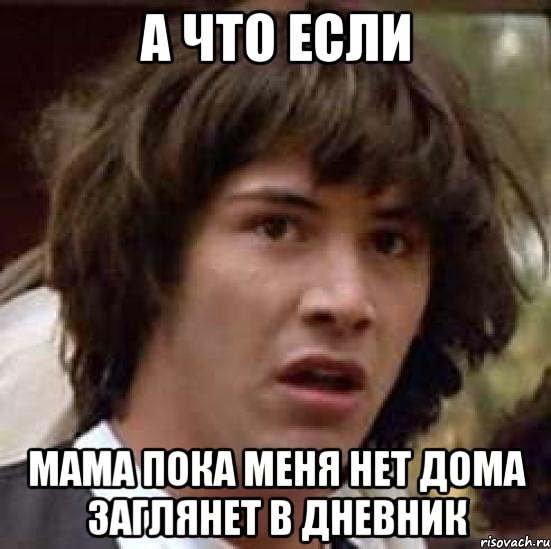 а что если мама пока меня нет дома заглянет в дневник, Мем А что если (Киану Ривз)