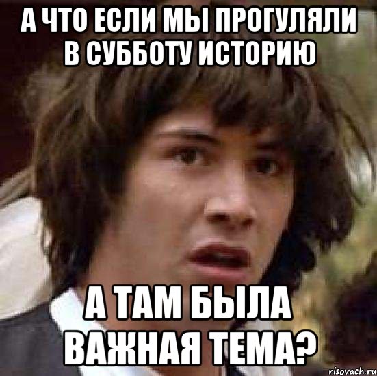 а что если мы прогуляли в субботу историю а там была важная тема?, Мем А что если (Киану Ривз)