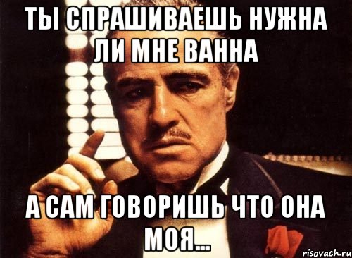 ты спрашиваешь нужна ли мне ванна а сам говоришь что она моя..., Мем крестный отец