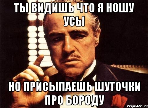 ты видишь что я ношу усы но присылаешь шуточки про бороду, Мем крестный отец