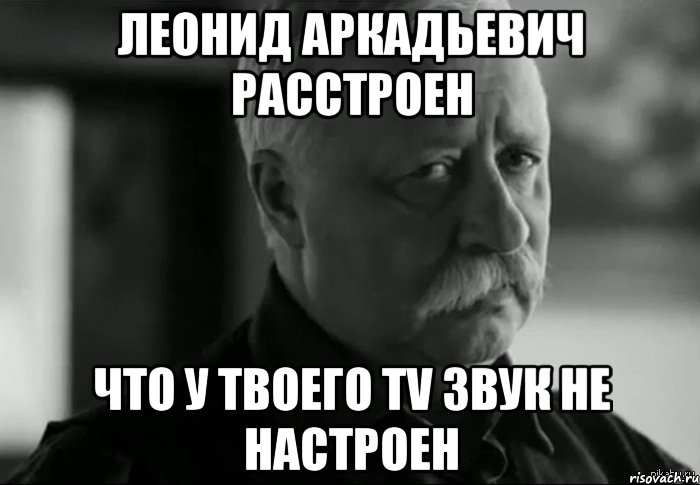 леонид аркадьевич расстроен что у твоего tv звук не настроен, Мем Не расстраивай Леонида Аркадьевича