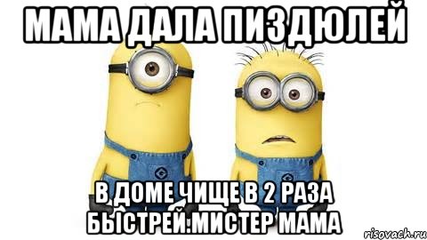 мама дала пиздюлей в доме чище в 2 раза быстрей.мистер мама, Мем Миньоны