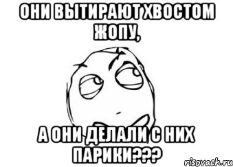 они вытирают хвостом жопу, а они делали с них парики???, Мем Мне кажется или