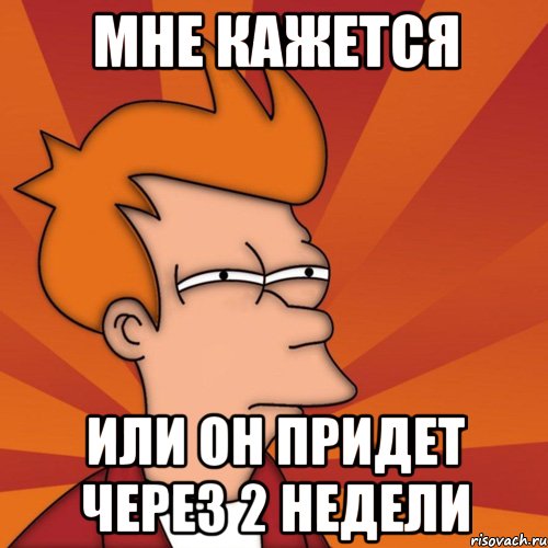 мне кажется или он придет через 2 недели, Мем Мне кажется или (Фрай Футурама)