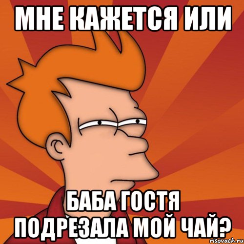 мне кажется или баба гостя подрезала мой чай?, Мем Мне кажется или (Фрай Футурама)