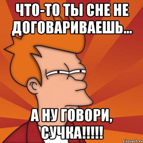 что-то ты сне не договариваешь... а ну говори, сучка!!!, Мем Мне кажется или (Фрай Футурама)