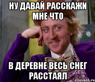 ну давай расскажи мне что в деревне весь снег расстаял, Мем мое лицо