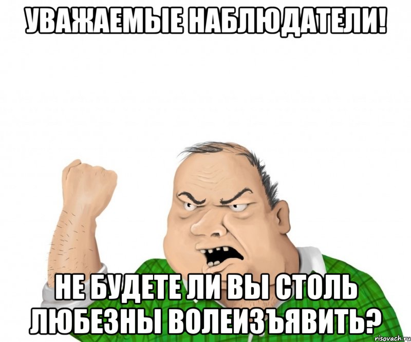 уважаемые наблюдатели! не будете ли вы столь любезны волеизъявить?, Мем мужик