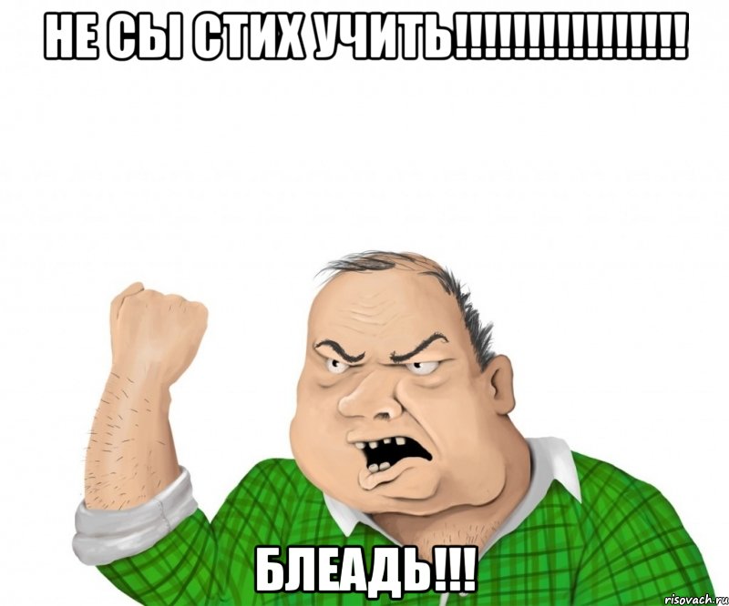 не сы стих учить!!! блеадь!!!