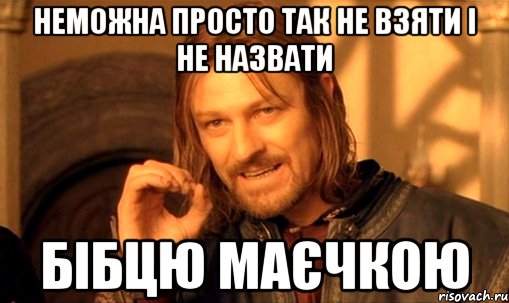 неможна просто так не взяти і не назвати бібцю маєчкою, Мем Нельзя просто так взять и (Боромир мем)