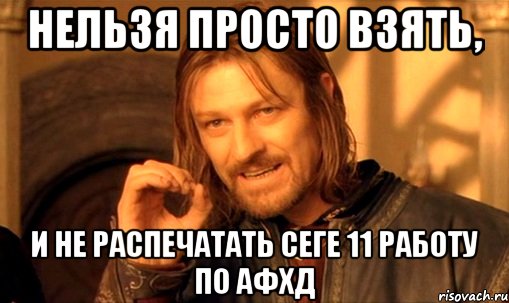 нельзя просто взять, и не распечатать сеге 11 работу по афхд, Мем Нельзя просто так взять и (Боромир мем)