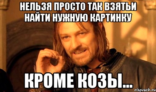 нельзя просто так взятьи найти нужную картинку кроме козы..., Мем Нельзя просто так взять и (Боромир мем)