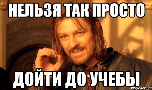 нельзя так просто дойти до учебы, Мем Нельзя просто так взять и (Боромир мем)