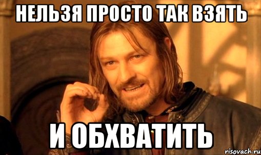 нельзя просто так взять и обхватить, Мем Нельзя просто так взять и (Боромир мем)