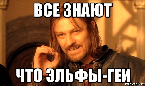 все знают что эльфы-геи, Мем Нельзя просто так взять и (Боромир мем)