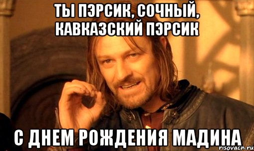 ты пэрсик, сочный, кавказский пэрсик с днем рождения мадина, Мем Нельзя просто так взять и (Боромир мем)