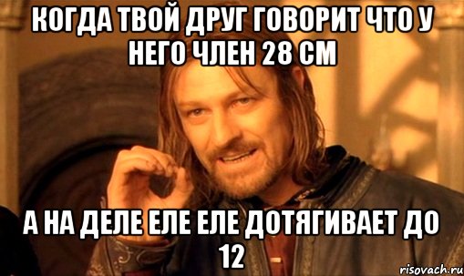 когда твой друг говорит что у него член 28 см а на деле еле еле дотягивает до 12, Мем Нельзя просто так взять и (Боромир мем)