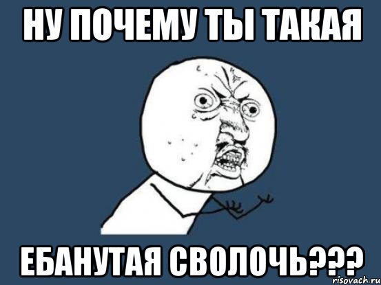 ну почему ты такая ебанутая сволочь???, Мем Ну почему