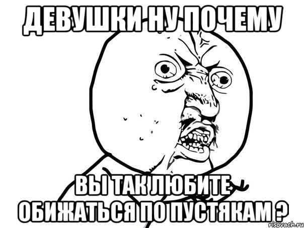 девушки ну почему вы так любите обижаться по пустякам ?, Мем Ну почему (белый фон)