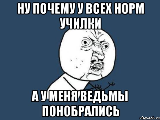 ну почему у всех норм училки а у меня ведьмы понобрались, Мем Ну почему