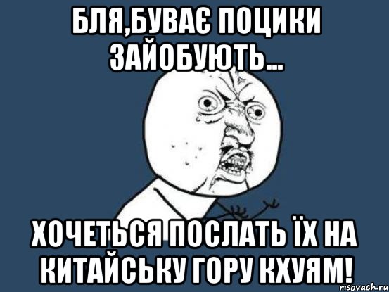 бля,буває поцики зайобують... хочеться послать їх на китайську гору кхуям!, Мем Ну почему