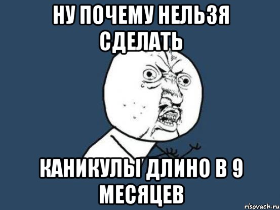 ну почему нельзя сделать каникулы длино в 9 месяцев, Мем Ну почему