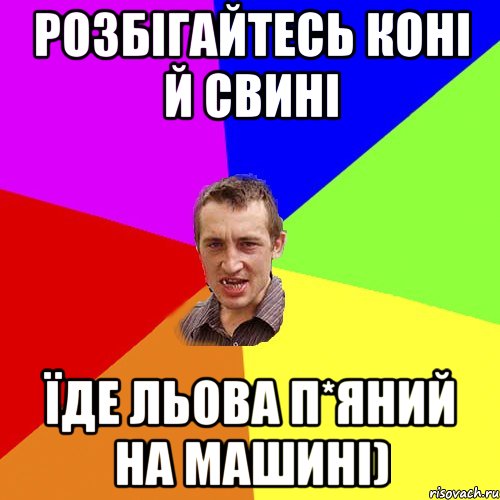 розбігайтесь коні й свині їде льова п*яний на машині), Мем Чоткий паца