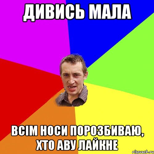 дивись мала всім носи порозбиваю, хто аву лайкне, Мем Чоткий паца