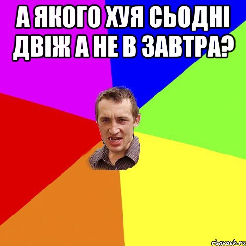 а якого хуя сьодні двіж а не в завтра? , Мем Чоткий паца