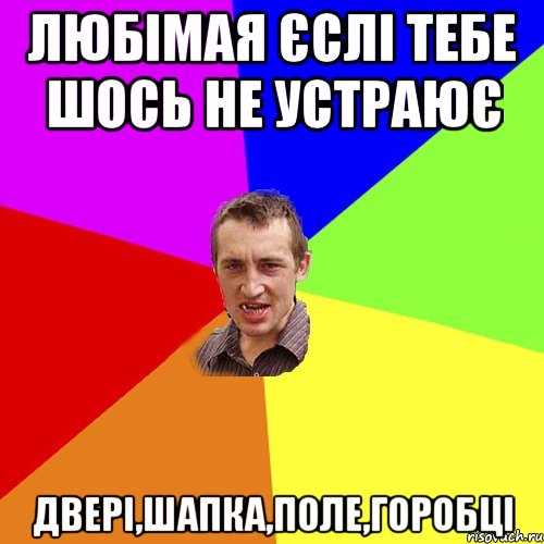 любiмая єслi тебе шось не устраює дверi,шапка,поле,горобцi, Мем Чоткий паца