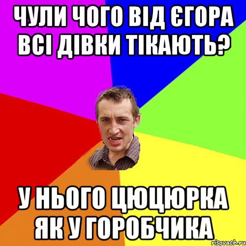 чули чого від єгора всі дівки тікають? у нього цюцюрка як у горобчика, Мем Чоткий паца