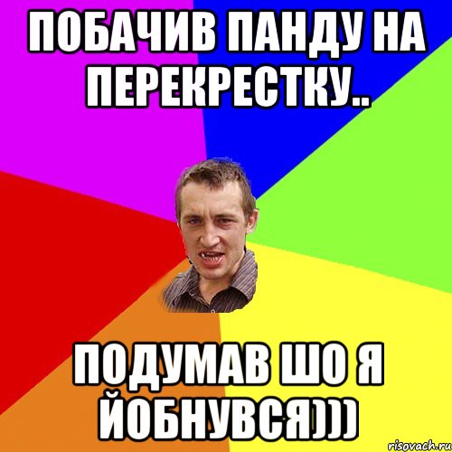 побачив панду на перекрестку.. подумав шо я йобнувся))), Мем Чоткий паца