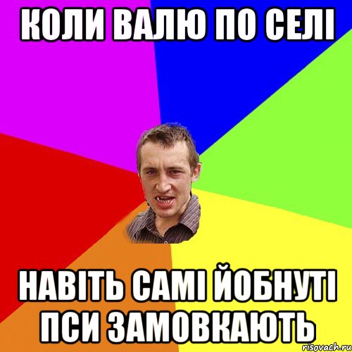 коли валю по селі навіть самі йобнуті пси замовкають, Мем Чоткий паца