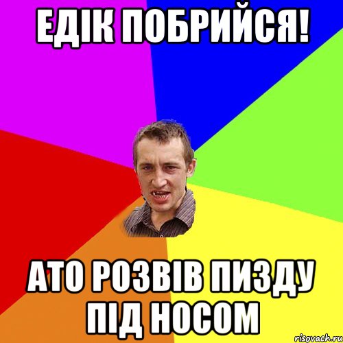 едік побрийся! ато розвів пизду під носом, Мем Чоткий паца