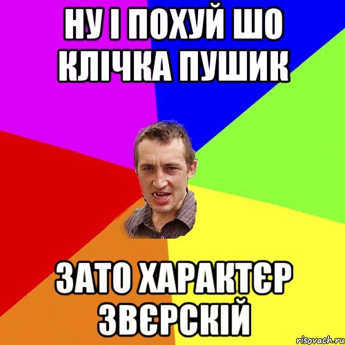 ну і похуй шо клічка пушик зато характєр звєрскій, Мем Чоткий паца