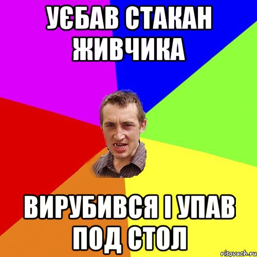 уєбав стакан живчика вирубився і упав под стол, Мем Чоткий паца