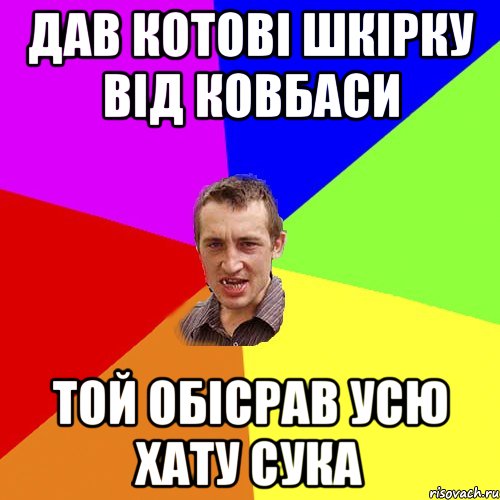 дав котові шкірку від ковбаси той обісрав усю хату сука, Мем Чоткий паца