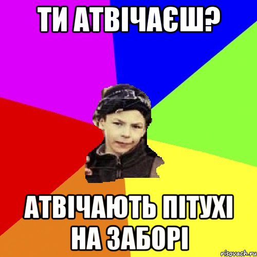 ти атвічаєш? атвічають пітухі на заборі, Мем пацан з дворка