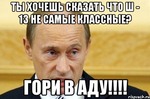 ты хочешь сказать что ш - 13 не самые классные? гори в аду!!!, Мем путин