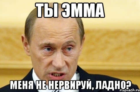 ты эмма меня не нервируй, ладно?, Мем путин