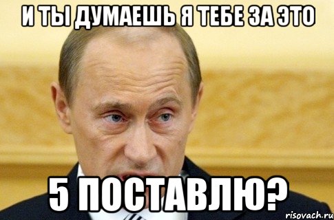 и ты думаешь я тебе за это 5 поставлю?, Мем путин