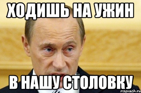 ходишь на ужин в нашу столовку, Мем путин