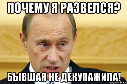 почему я развелся? бывшая не декупажила!, Мем путин